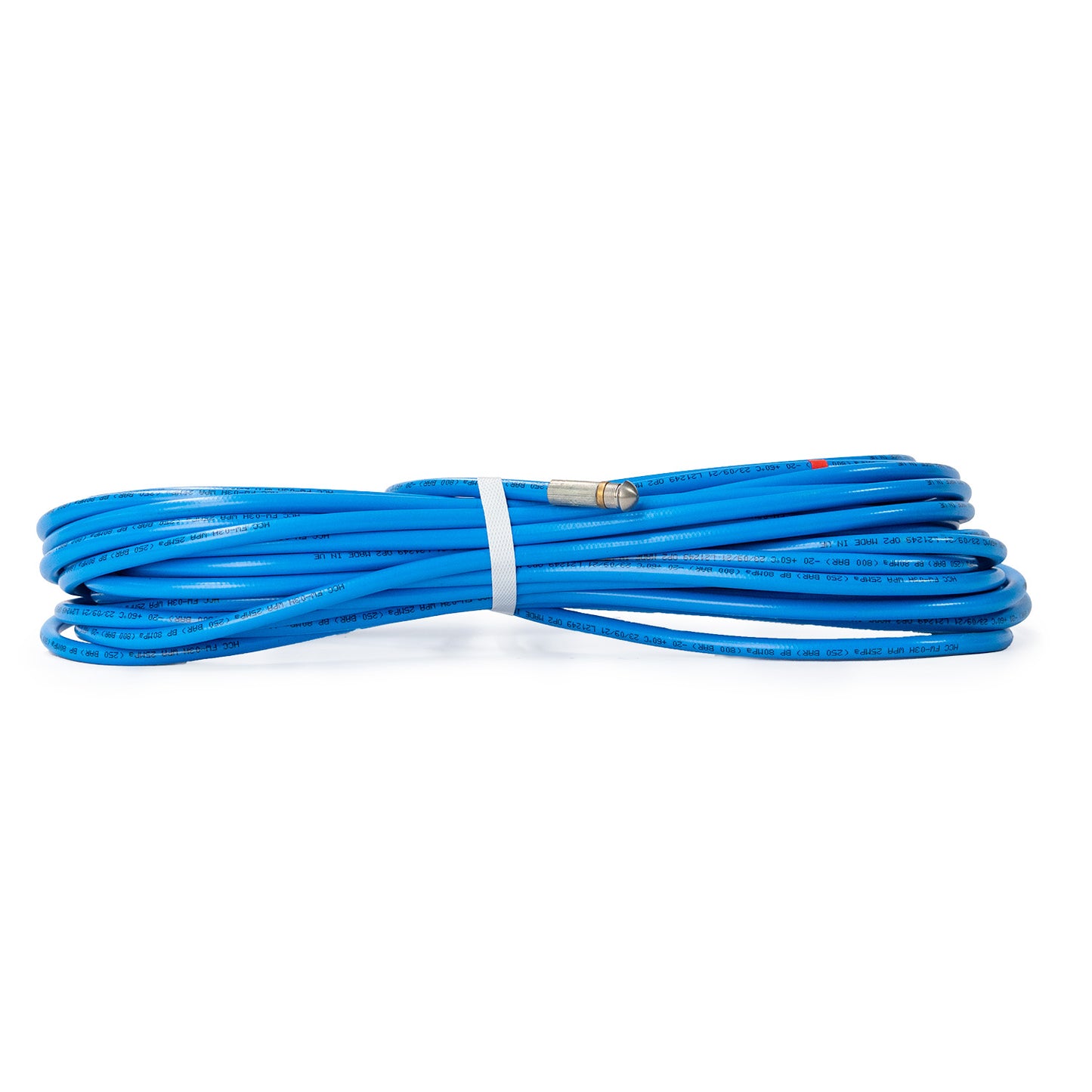 NW5 rioolslang - blauw - 25m - 250 Bar - met nozzle 0.045 zonder voorboring - 1/4" bu met O-ring - max 60°C - met eindmarkering