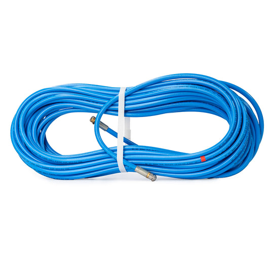 NW5 rioolslang - blauw - 25m - 250 Bar - met nozzle 0.045 zonder voorboring - 1/4" bu met O-ring - max 60°C - met eindmarkering
